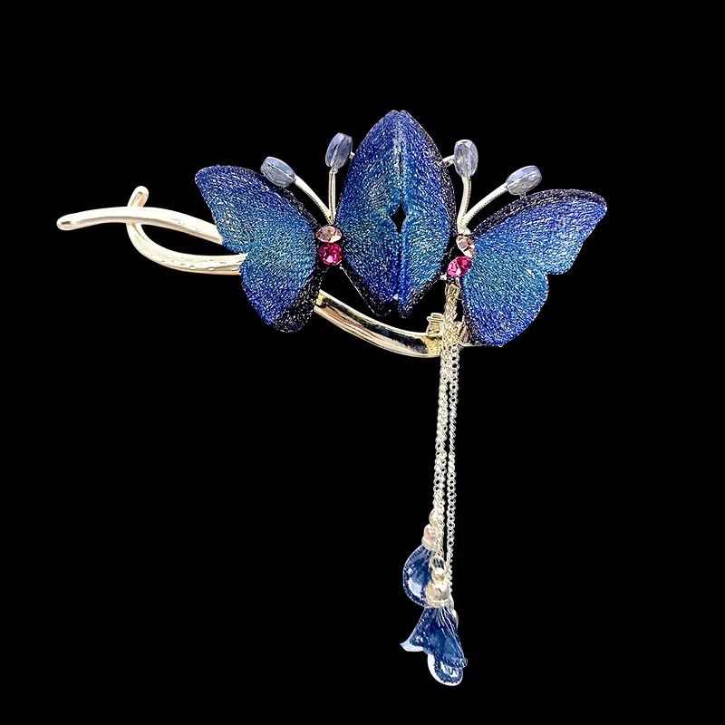 New Butterfly Frog Buckle Barrette For Women Blue - Shop at LoveMi