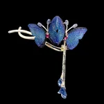 New Butterfly Frog Buckle Barrette For Women - Blue