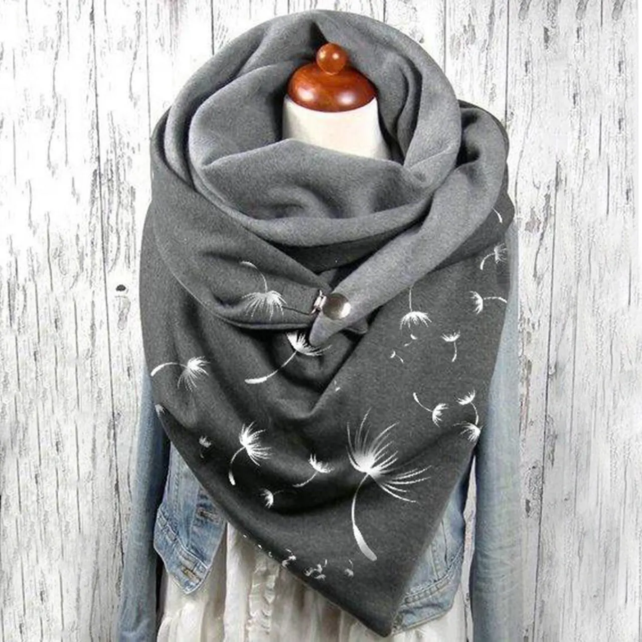 Women's Cotton Malaysia Warm Button Scarf - View 1