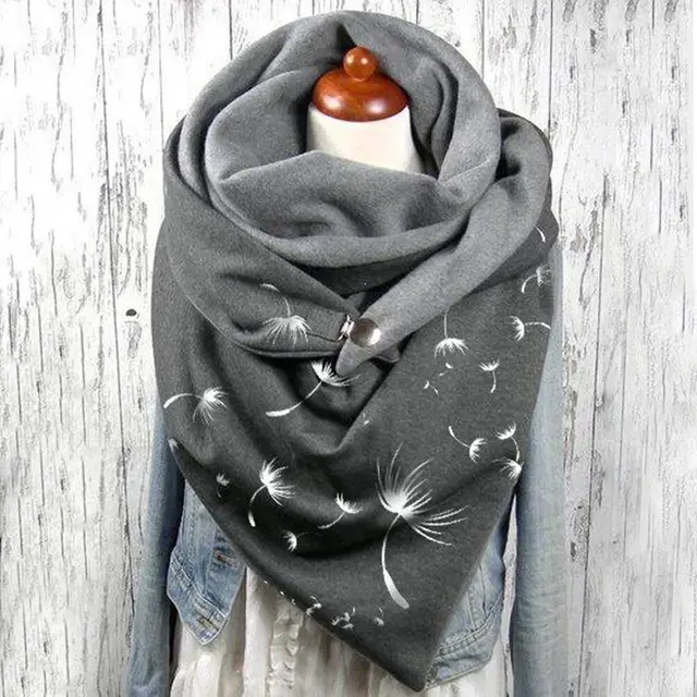 Women's Cotton Malaysia Warm Button Scarf Picture Color - Shop at LoveMi