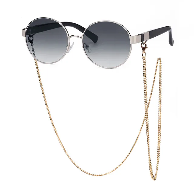 Small Round Frame Sunglasses With Chain C6 - Shop at LoveMi