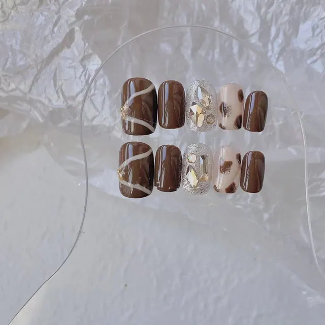 Soft Whitening Removable Nail Patch Ultra Short Square Circle - Shop at LoveMi