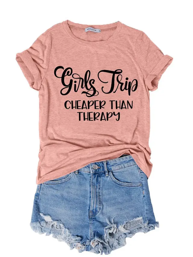 Letter Print Short sleeve Ladies Pink - Shop at LoveMi