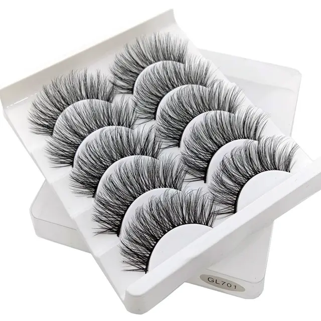 3D False Eyelashes 5Pairs Natural And Soft Gl701 - Shop at LoveMi