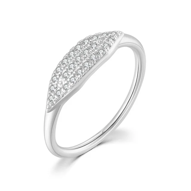 Women's Fashion Gold plated Simple Thin Ring Platinum And White Stone - Shop at LoveMi
