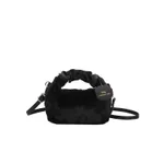 Plush Pleated Handbag Women's One Shoulder Crossbody Bag - Black