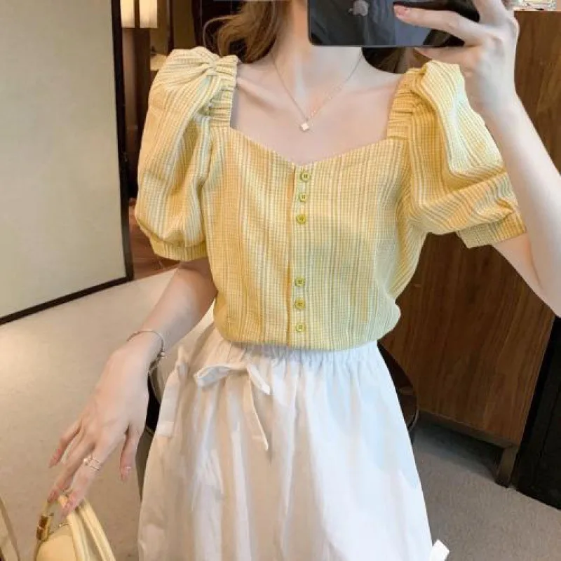 New Summer Temperament Age-defying Tops - Yellow