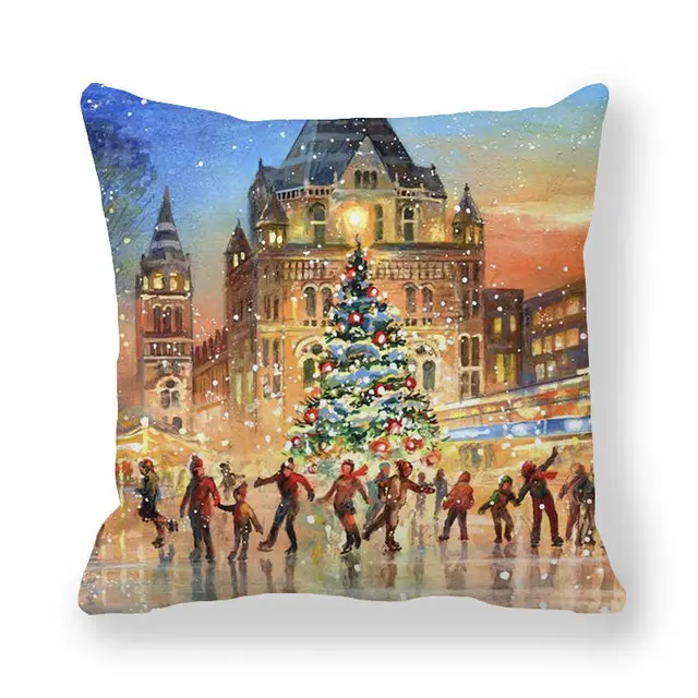 Christmas Style Encryption Peach Skin Fabric Pillow Cover 7 - Shop at LoveMi