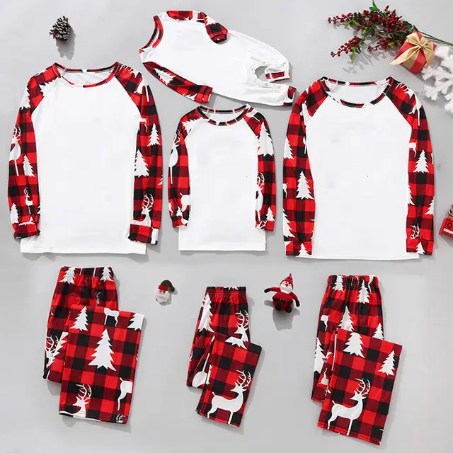 Parent Child Home Clothes Christmas Home Clothes Jjf32 Blank Without Printing - Shop at LoveMi