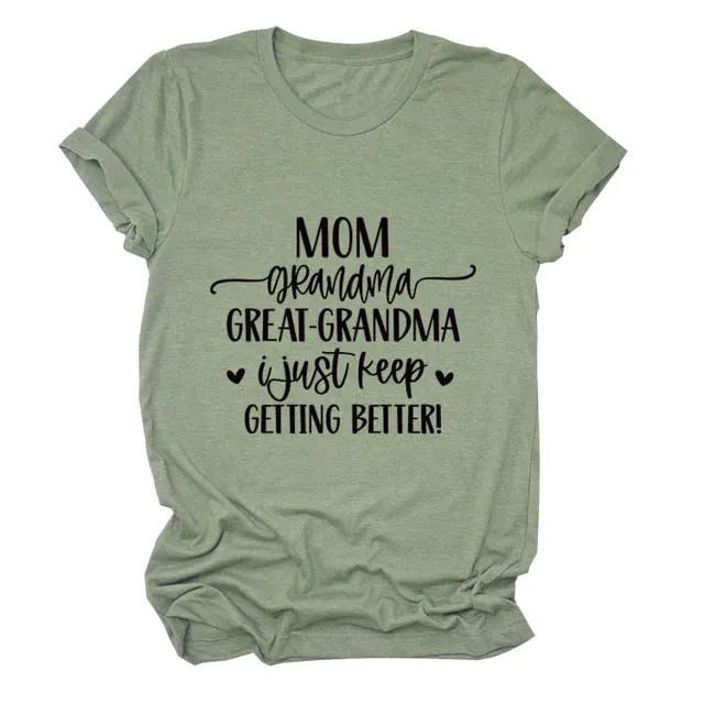 Fashion Letter Round Neck Short Sleeve T shirt Olive Green - Shop at LoveMi