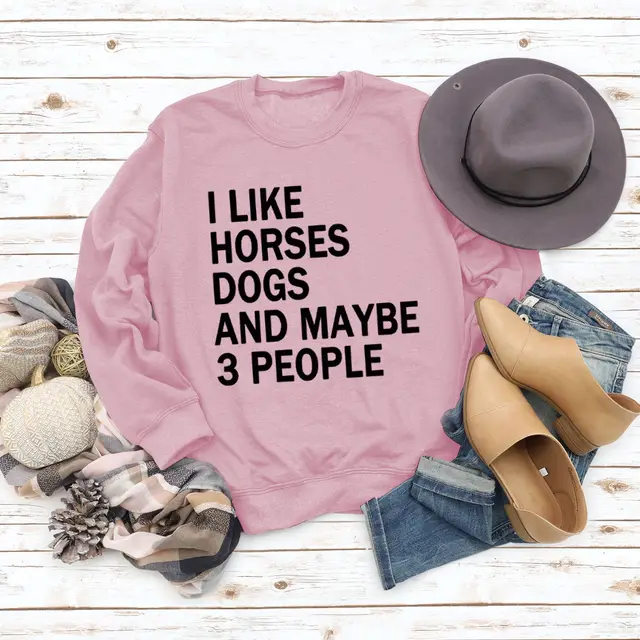 Women's Round Neck Fashionable Letter Loose Printed Sweater Pink - Shop at LoveMi