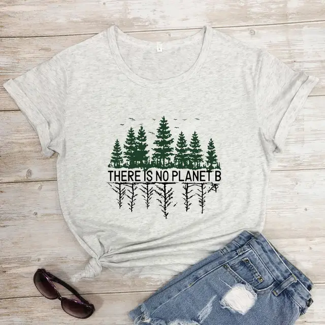 Pine Forest Pattern European And American Street Popular Short sleeved T shirt Female Marble - Shop at LoveMi