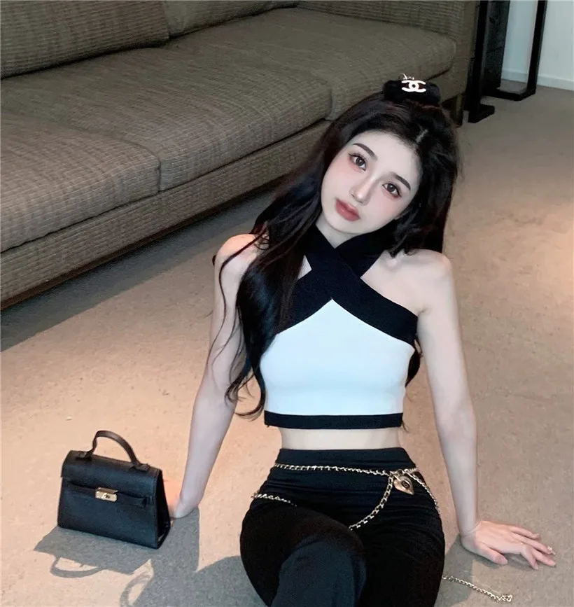Pure Sweet Spice Girl Short Strap on Blouse Black White - Shop at LoveMi