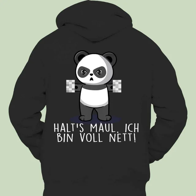 Cute Panda Hoodie Unisex Back Print Black - Shop at LoveMi