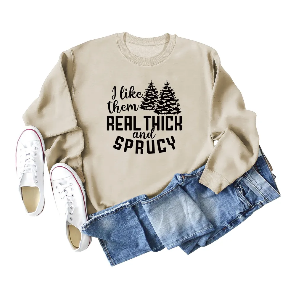 I Like Their Thick Ladies' Long Sleeved Sweater Sand Color S - Shop at LoveMi
