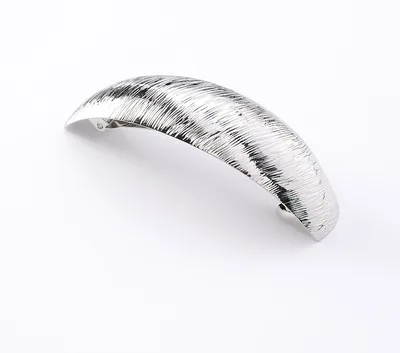 Korean New Headwear Simple Brushed Metal Curved Hair Clips Wild Elegant Horsetail Clip Small Horizontal Clip Silver - Shop at LoveMi