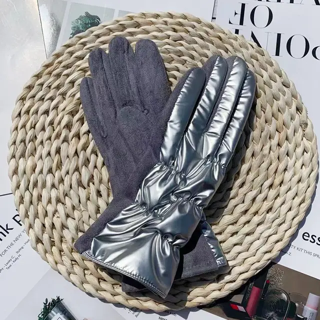 Women's Suede Warm Riding Gloves Grey - Shop at LoveMi