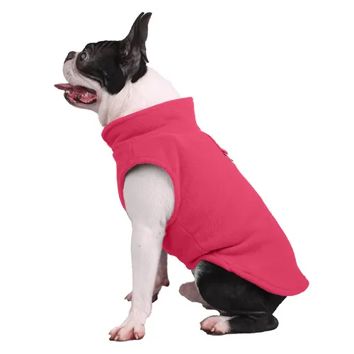 Pet Clothes Winter Polar Fleece Solid Color Fluffy Jacket Sweater Small And Medium sized Cross border Dog Pink - Shop at LoveMi
