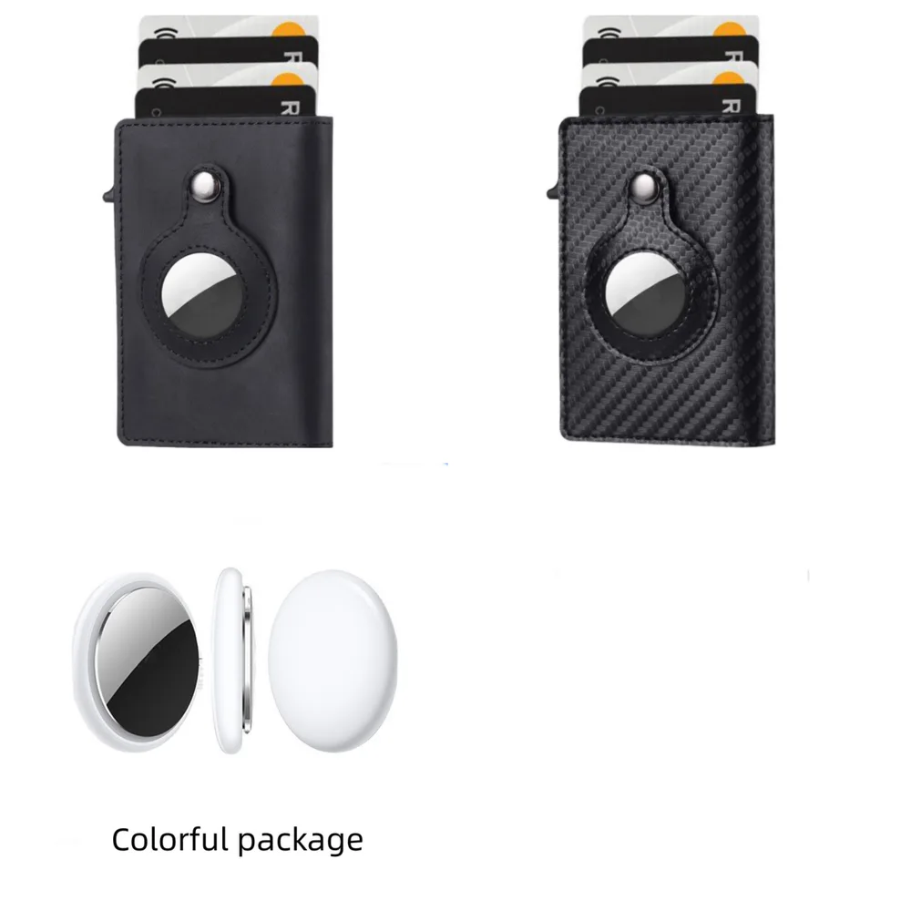 Anti Theft Bullet Card Bag Multi-functional Rfid Card Holder Men's Leather Slim Wallets - Combine8