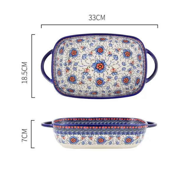 Underglaze Ceramic Cutlery Round Baking Tray - Shop at LoveMi