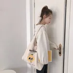 High-capacity Shoulder Bag Embroidered With Lambskin And Bear - Orange - View 1