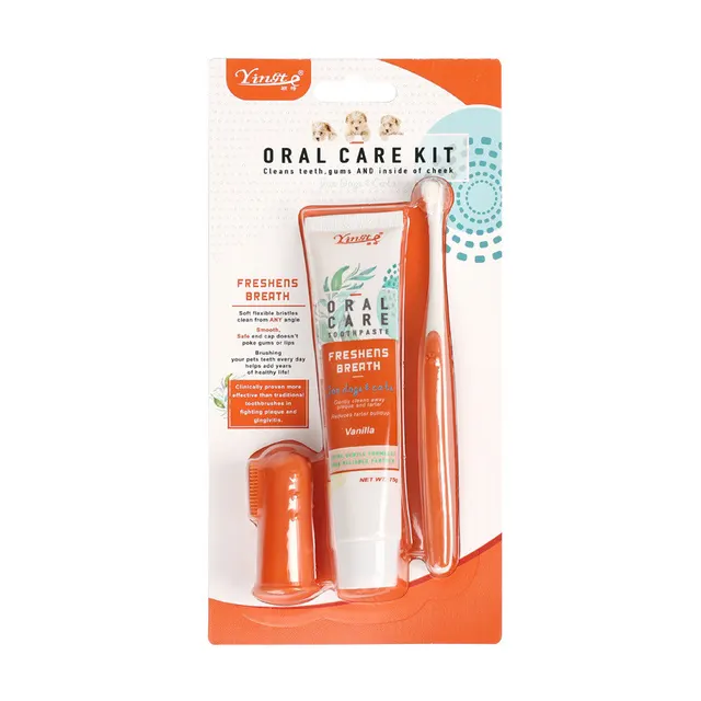 Pet Dog Fashion Cleaning Toothbrush Set Vanilla - Shop at LoveMi