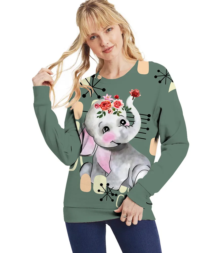 Christmas Day Long Sleeve Round Neck Sweater Pullover Couple Nz3943 - Shop at LoveMi