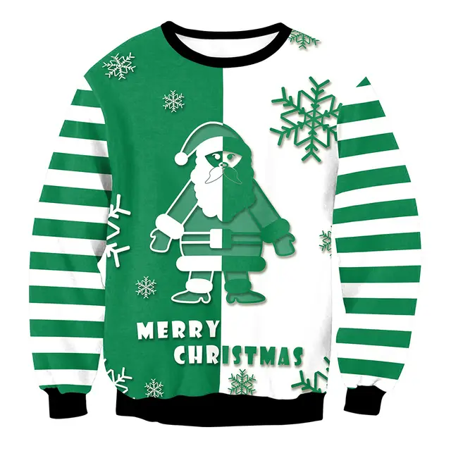 Mixed Color Elk Christmas Digital Printing Sweater Long Sleeve Coat Swys070 - Shop at LoveMi