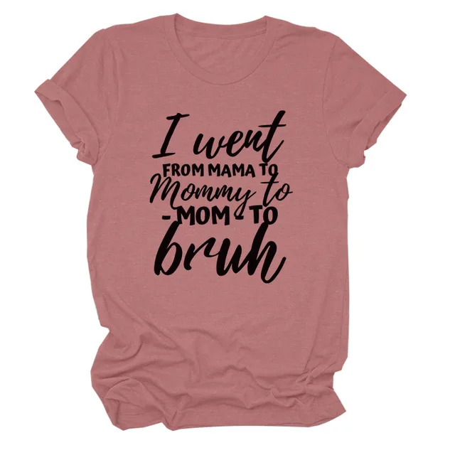 Women's Printed Letter Short Sleeves Rose Gold Black Lettering - Shop at LoveMi