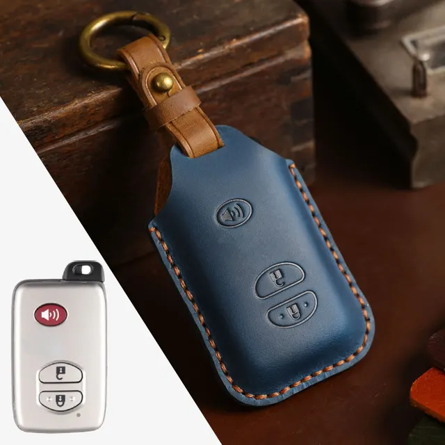 Simple Leather Car Key Case Blue - Shop at LoveMi