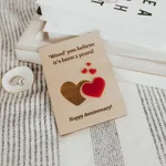 Invitation To Wooden Carving Wedding Anniversary Card - Red
