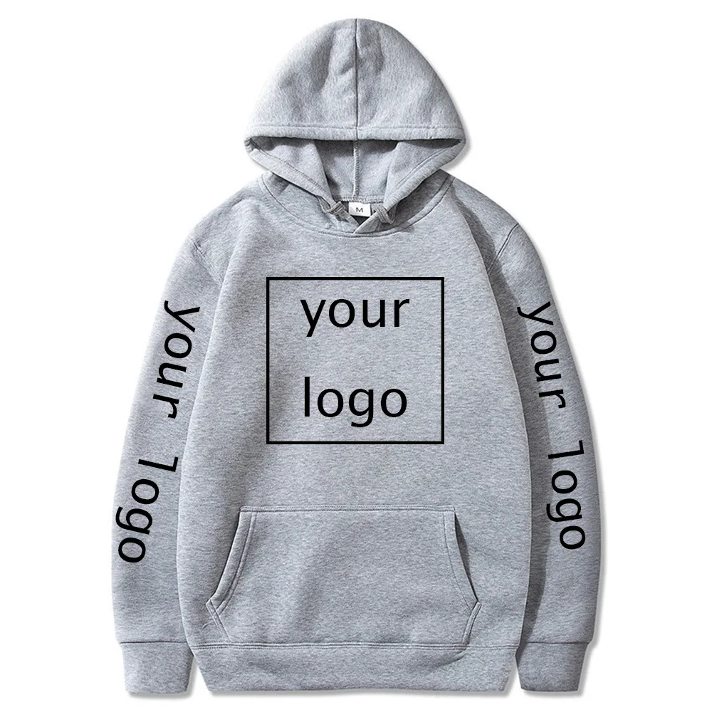 Graphic Printed Fleece Hoodie For Men And Women - Grey