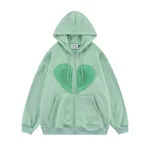 Men's Unisex Love Foam Print Hoodie - Green