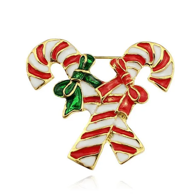 Christmas Candy Dripping Butterfly Velvet Double Crutch Brooch Picture Color - Shop at LoveMi