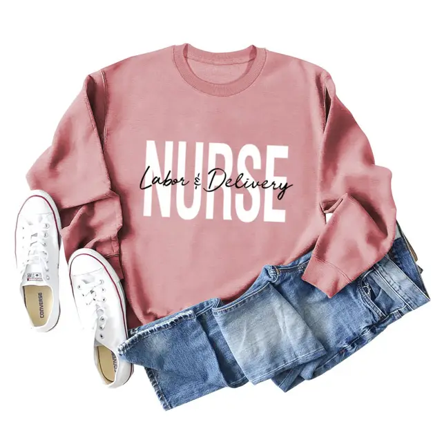 Round Neck Letter Printing Loose Plus Size Long Sleeve Sweater Rose Gold - Shop at LoveMi