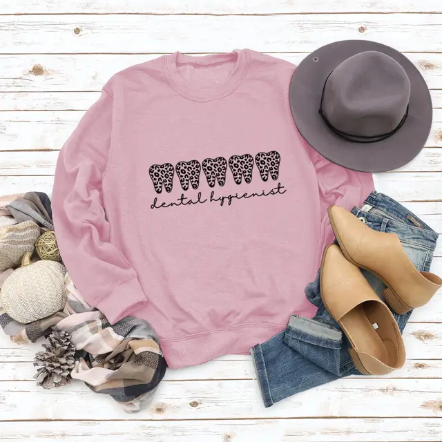 Leopard Print Long Sleeve Crew Neck Sweater Pink - Shop at LoveMi