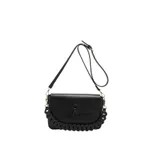 Women Shoulder Bags Woven Chain Bag Pu Leather Handbag - Black
