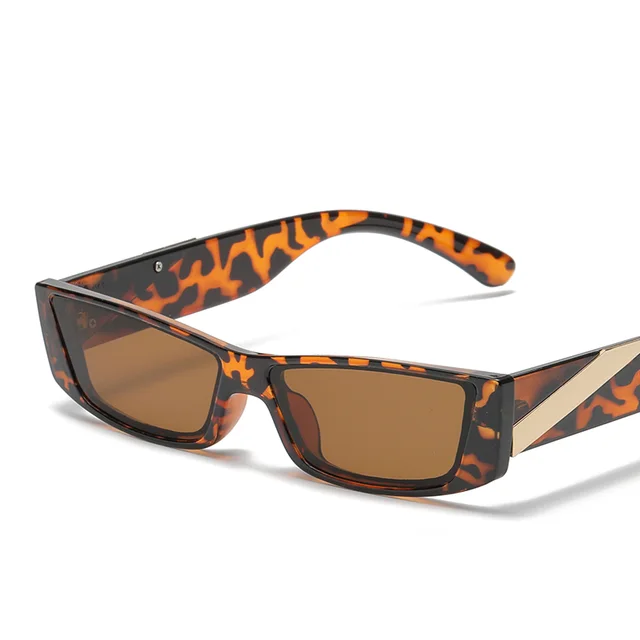 Square Hip hop Street Beat Retro Sunglasses Leopard Tea Slices - Shop at LoveMi