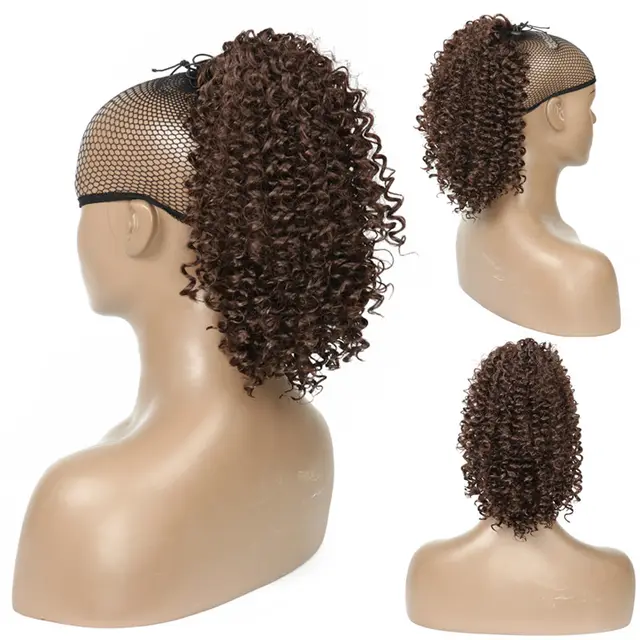 Chemical Fiber Ponytail Short Curly Hair Explosive Head Q144 - Shop at LoveMi