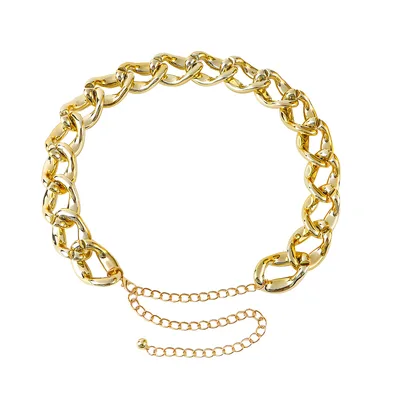 Gold Metal Cutout Women's Waist Chain Personalized Body Chain Single Sexy Cuban With Dress Accessories Gold - Shop at LoveMi