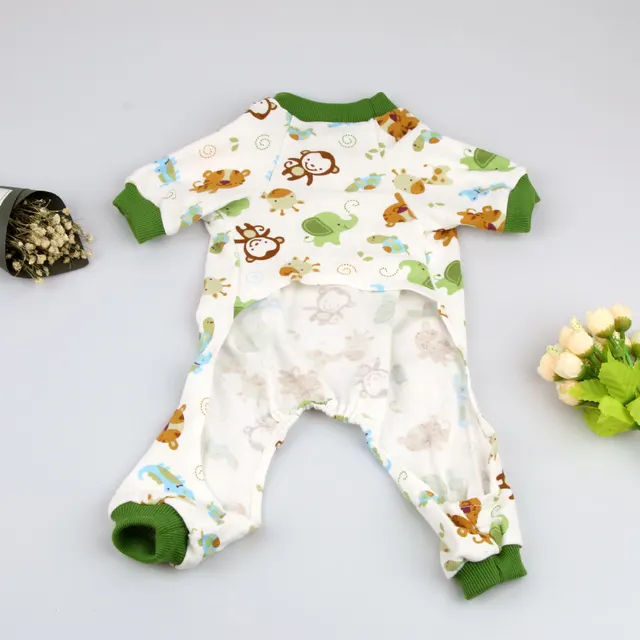 Pet Four Legged Printed Pajamas Comfortable Home Clothes Green Monkey Pajamas - Shop at LoveMi