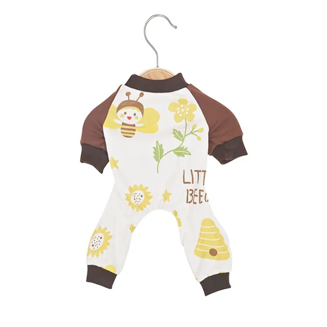 Pet Four Legged Printed Pajamas Comfortable Home Clothes Small Bees - Shop at LoveMi