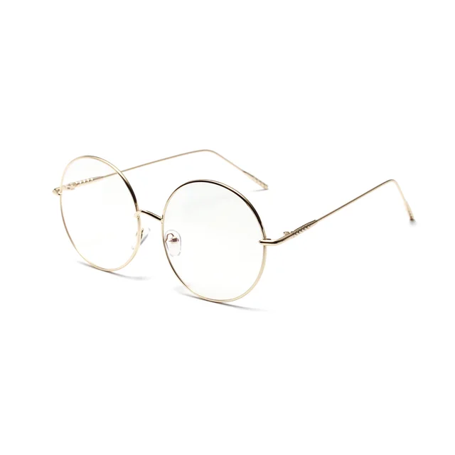 Women's Metal Large Frame Round Flat Mirror Gold - Shop at LoveMi