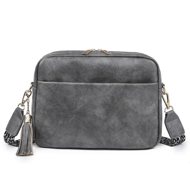 Fashion Leopard Print Shoulder Strap Tassel Crossbody Bag Leopard - Shop at LoveMi