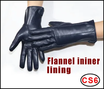 Women's Sheepskin Gloves Winter Warmth Plus Velvet Short Thi Cs6 Dark Blue - Shop at LoveMi