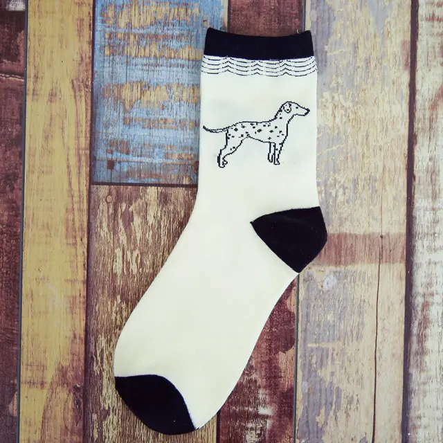 Tube Socks Pet Dog Gathering Men's Socks Autumn And Winter Cartoon 100 Cotton Socks Black - Shop at LoveMi
