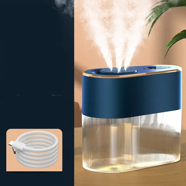 Electric Three Jet Humidifier Household Bedroom Desktop Blue - Shop at LoveMi