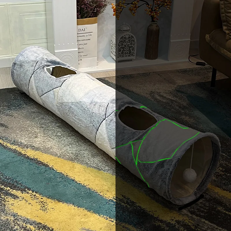 Glow In The Night Of Rolling Dragon Cat Tunnel Irregular Line - Shop at LoveMi