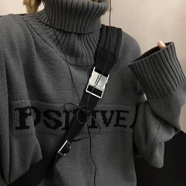 Lazy Wind Letters Loose Retro Pullover Knitted Fir Dark Grey - Shop at LoveMi