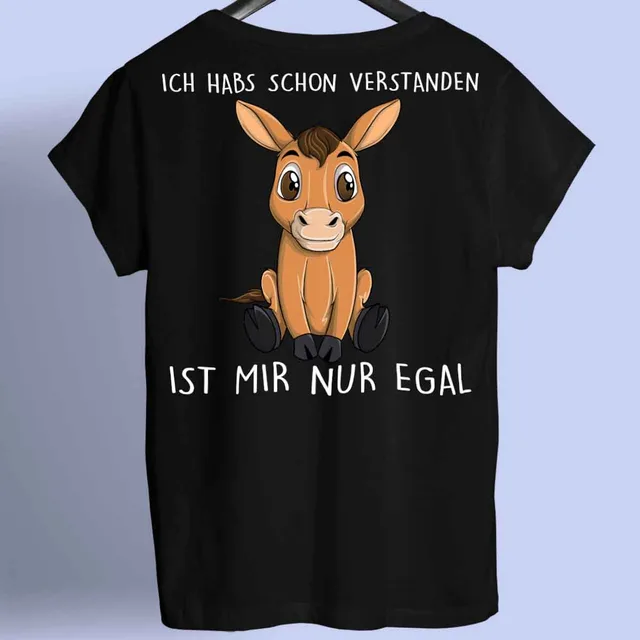 Understand The Print On The Back Of The Horse Shirt Printed Short sleeved Team Uniforms Black - Shop at LoveMi